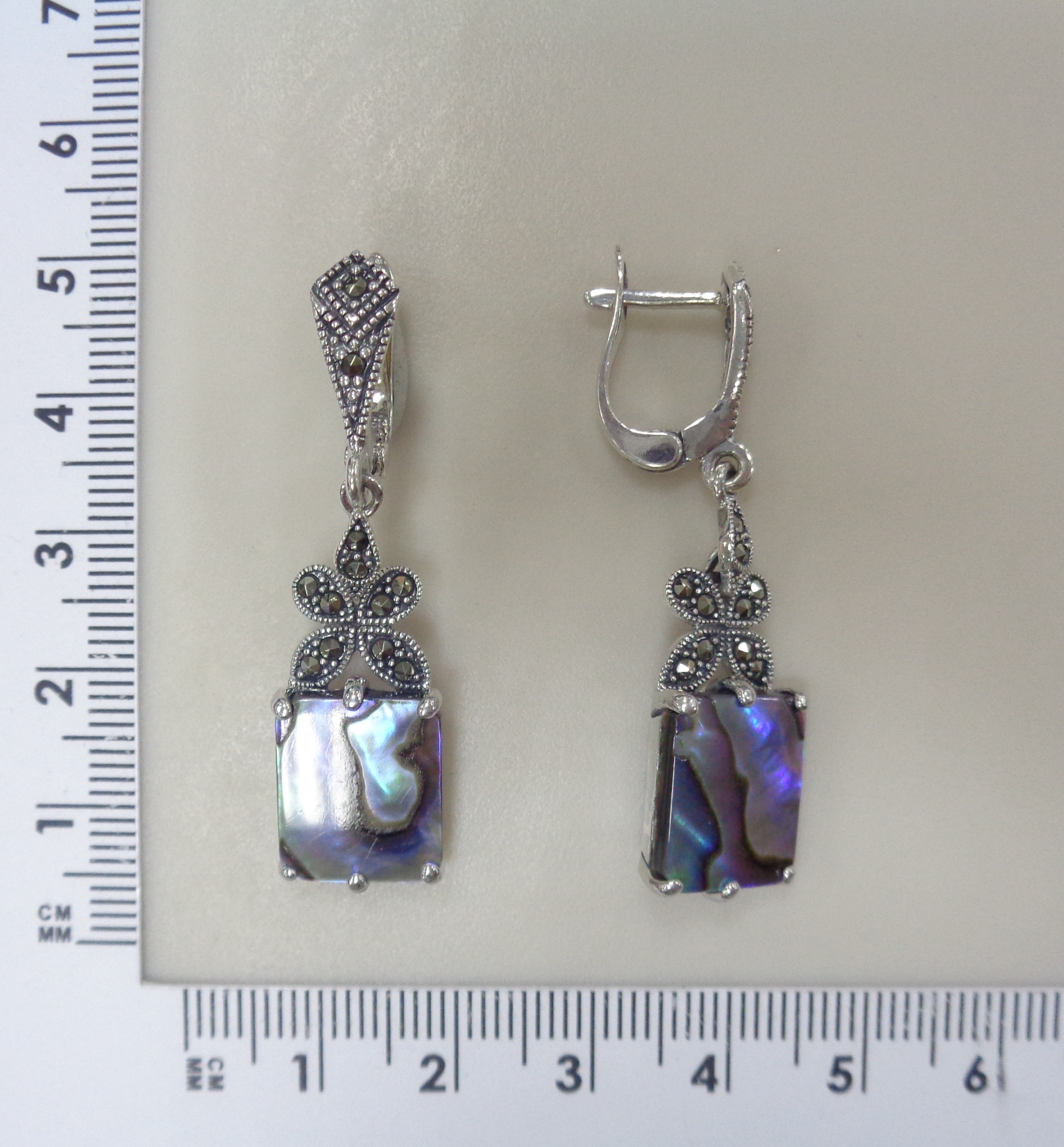 Серебряные серьги с перламутром абалон